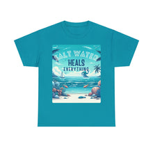 Load image into Gallery viewer, Saltwater Heals Everything Seashells Tropical Beach Saltwater Therapy