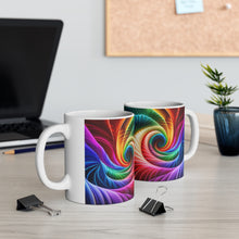 Load image into Gallery viewer, Fusion of Bright Rainbow Swirls in Motion #14 Mug 11oz mug AI-Generated Artwork