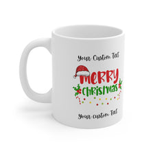 Load image into Gallery viewer, Personalized Dinosaur Raptor Rocks Christmas Santa Red Hat Ceramic Mug 11oz design #4 Custom
