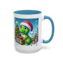 Load image into Gallery viewer, Mug Dinosaur Christmas Santa Hat Holiday Coffee Cup 11, 15oz