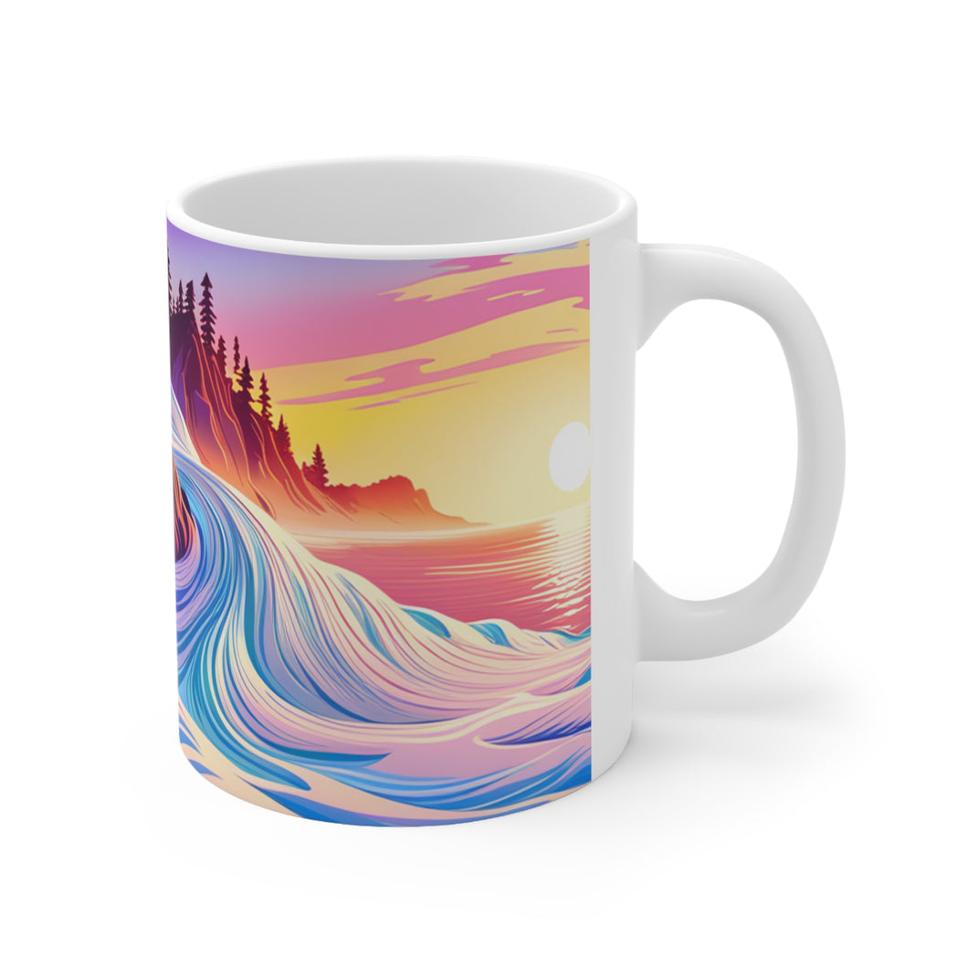 Pastel Sea-life Sunset #18 Ceramic Mug 11oz mug AI-Generated Artwork