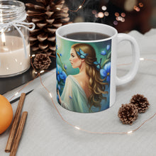 Load image into Gallery viewer, September Sapphire Amethyst Birth Month Colors Fairies & Butterflies #3 Mug 11oz mug AI-Generated Artwork