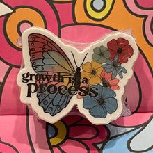 Load image into Gallery viewer, Butterfly Stickers Motivational - Growth is Progress 2.0" x 1.6" Die Cut