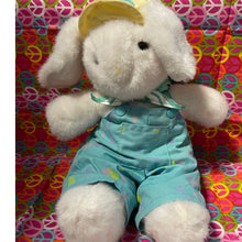 Load image into Gallery viewer, 1989 Hallmark Crayola Painter Bunny Rabbit Plush Stuffed Animal