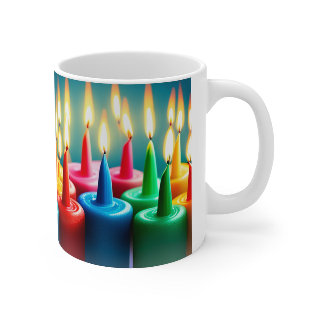 Happy Birthday Candles #6 Ceramic 11oz Mug AI-Generated Artwork