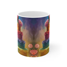Load image into Gallery viewer, Happy Birthday Rainbow Cake Celebration #31 Ceramic 11oz Mug AI-Generated Artwork