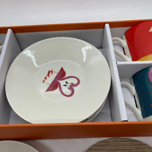 Load image into Gallery viewer, Paul Thurlby's Numbered Espresso Cups (4) Saucers (4) Set of 8 pieces