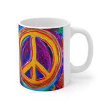 Load image into Gallery viewer, Peace Symbol sign Psychedelics Mix #1 Mug 11oz mug AI-Generated Artwork