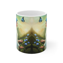 Load image into Gallery viewer, September Sapphire Amethyst Birth Month Colors Fairies & Butterflies #4 Mug 11oz mug AI-Generated Artwork