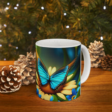 Load image into Gallery viewer, December Blue Topaz Birth Month Colors Fairies & Butterflies #3 Mug 11oz mug AI-Generated Artwork
