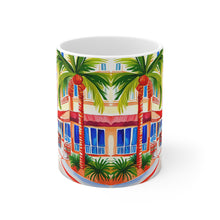 Load image into Gallery viewer, At the Cafe Miami Beach #30 Mug 11oz mug AI-Generated Artwork