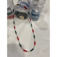 Load image into Gallery viewer, Holiday Red, Emerald, Clear - Handcrafted Crystal Beaded 19.5" Necklace