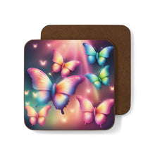 Load image into Gallery viewer, Retro Psychedelic Butterflies #45 Hardboard Back AI-Enhanced Beverage Coasters