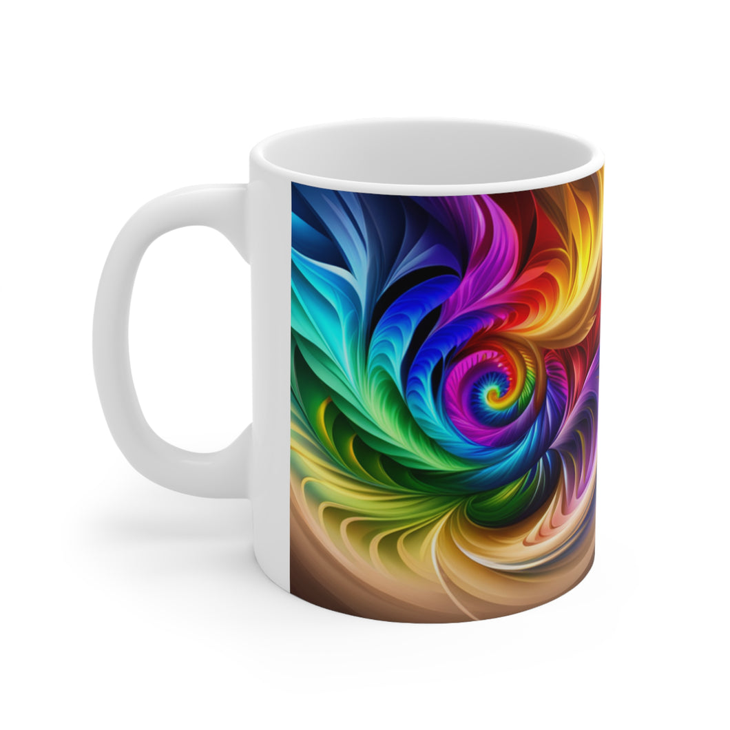 Bright Rainbow Swirls in Motion #10 Mug 11oz mug AI-Generated Artwork