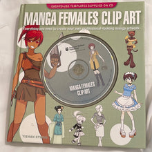 Load image into Gallery viewer, Manga Females Clip Art CD and Book Hardcover DIY Crafts