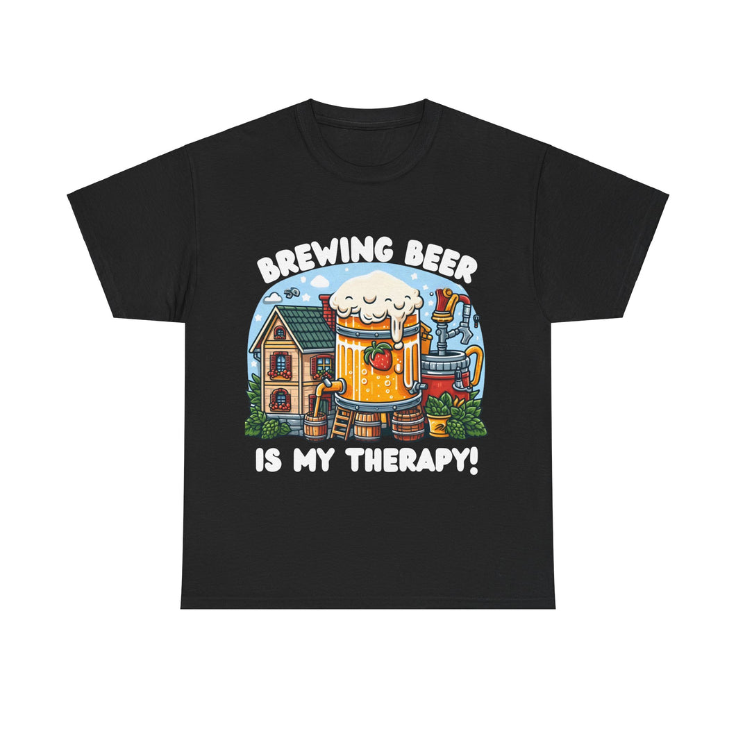 Beer Crafter Home Beer Brewing is my Therapy Brewing T-Shirt 100% Cotton Classic Fit