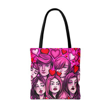 Load image into Gallery viewer, Faces of Love the Pink Heart Series #16 Tote Bag AI Artwork 100% Polyester