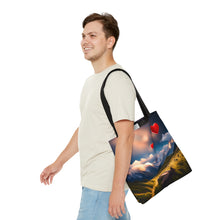 Load image into Gallery viewer, Mountain Red Skies Series #1 Tote Bag AI Artwork 100% Polyester