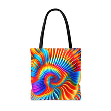 Load image into Gallery viewer, Tunnel Tye Dye Swirls and Ripples Tote Bag AI Artwork 100% Polyester #6