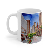 Load image into Gallery viewer, At the Cafe Chicago Magnificent Mile #24 Mug 11oz mug AI-Generated Artwork