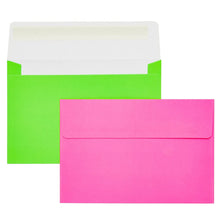 Load image into Gallery viewer, Paper Junkie 112 Pack Bright Neon Colored Envelopes with Self-Adhesive, Bulk Set for 4x6 Invitations, Greeting Cards, Birthday, Baby Shower (A6)