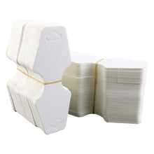 Load image into Gallery viewer, Twdrer 400PCS Blank White Kraft Paper Jewelry Necklace Bracelet Earrings Hair Tie Display Hanging Cards Price Tags with Hole(10.5cm x 4.5cm)