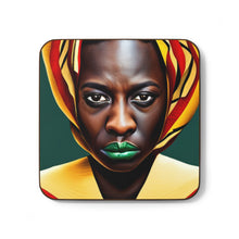 Load image into Gallery viewer, Colorful #8 Colors of Africa Hardboard Back AI-Enhanced Beverage Coasters
