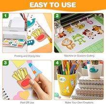 Load image into Gallery viewer, 100 Pcs Glossy White Printable Vinyl Sticker Paper,Sticker Paper for Inkjet Printer & Laser Printer,Waterproof Self-Adhesive Sheets,8.5"x11"