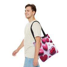 Load image into Gallery viewer, Love the Pink Heart Series #5 Tote Bag AI Artwork 100% Polyester
