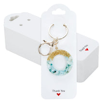 Load image into Gallery viewer, joycraft 100Pcs Keychain Cards, 2.1"x5.9" White Paper Cards Keychain Display Holder, Thank You Hanging Cards for Selling, Hanging Display Keychain, Bracelet, and Jewelry