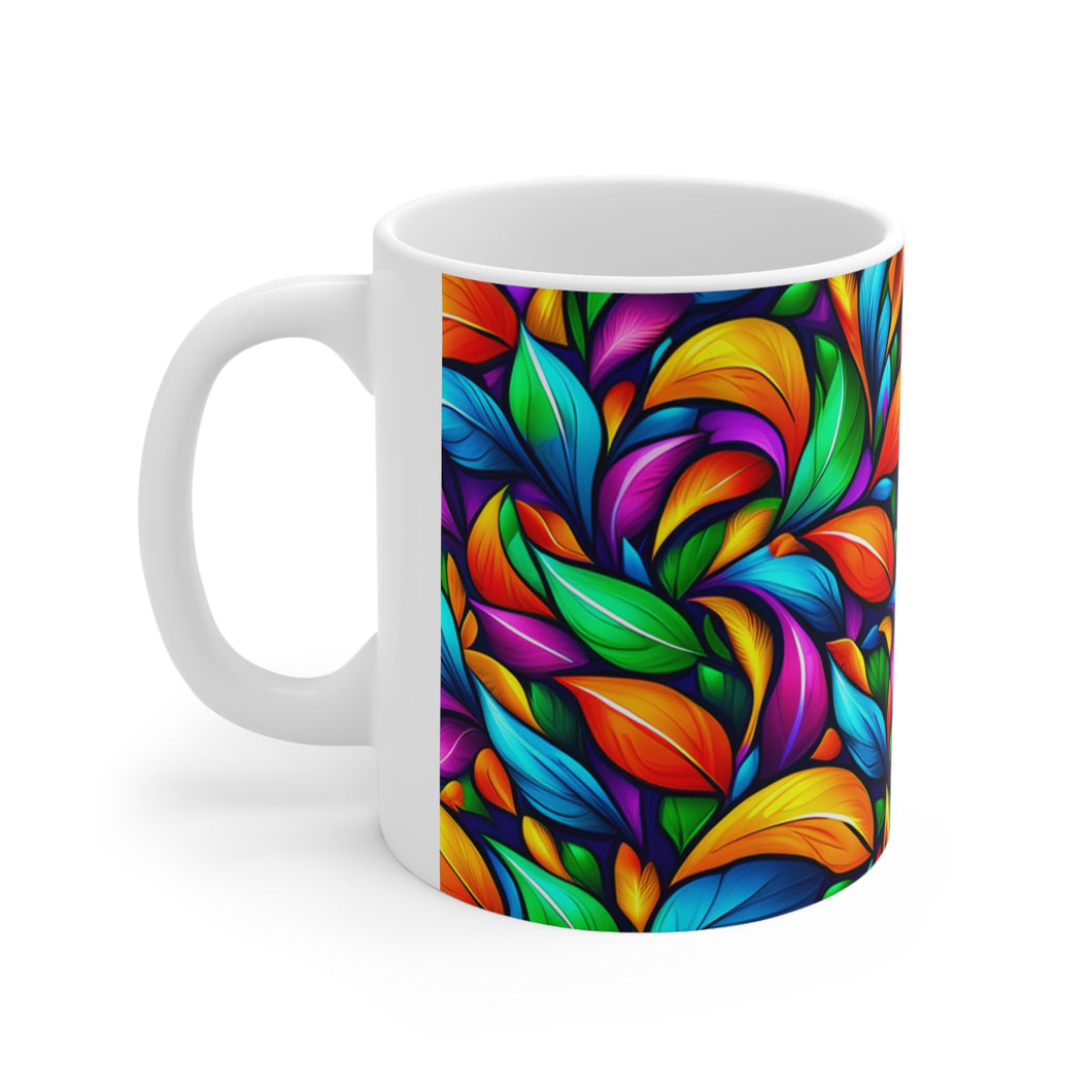 Fusion of Bright Feathers in Motion #4 Mug 11oz mug AI-Generated Artwork