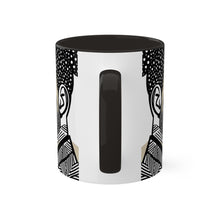 Load image into Gallery viewer, Colors of Africa Pop Art Colorful #4 AI 11oz Black Accent Coffee Mug