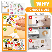 Load image into Gallery viewer, 100 Pcs Glossy White Printable Vinyl Sticker Paper,Sticker Paper for Inkjet Printer & Laser Printer,Waterproof Self-Adhesive Sheets,8.5"x11"
