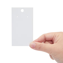 Load image into Gallery viewer, Juvale White Earring Display Cards, 200-Pack Hanging Earring Cards for Selling, Packaging, Storage, 500 GSM Thick and Sturdy Paper Material, Jewelry Holders (3.5x2 in)
