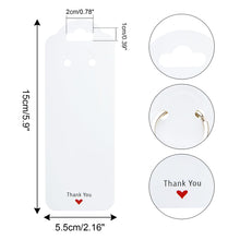 Load image into Gallery viewer, joycraft 100Pcs Keychain Cards, 2.1"x5.9" White Paper Cards Keychain Display Holder, Thank You Hanging Cards for Selling, Hanging Display Keychain, Bracelet, and Jewelry