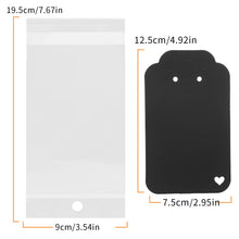 Load image into Gallery viewer, Femtindo 400PCS Keychain Display Cards with Thick Bags,3"x4.9" Keyring Holder Display Cards for Keychain Packaging for Small Business (Black)