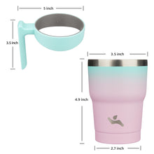 Load image into Gallery viewer, Konokyo 10oz Tumbler with Handle and 2 Straw 2 Lid, Insulated Water Bottle Stainless Steel Vacuum Cup Reusable Travel Mug,Gum