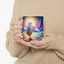 Load image into Gallery viewer, Beautiful Owl Standing in a Sea of Colors #5 Mug 11oz mug AI-Generated Artwork