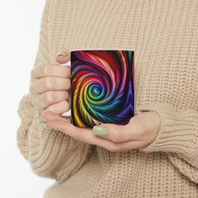 Load image into Gallery viewer, Fusion of Bright Rainbow Swirls in Motion #13 Mug 11oz mug AI-Generated Artwork