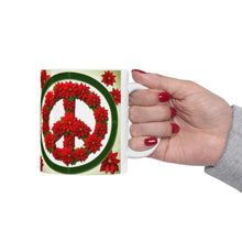 Load image into Gallery viewer, Peace & Poinsettias Holiday Mug 11oz mug AI-Generated Artwork
