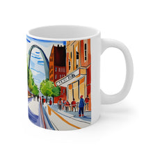 Load image into Gallery viewer, At the Cafe Saint Louis Arch #27 Mug 11oz mug AI-Generated Artwork