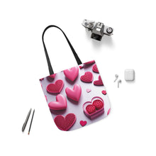 Load image into Gallery viewer, Pink Heart Series #1 Fashion Graphic Print Trendy 100% Polyester Canvas Tote Bag AI Image