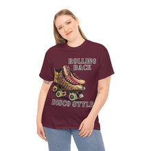 Load image into Gallery viewer, Rolling Back Disco Style Gold Glitter Skates 1980s Era Roller Skates