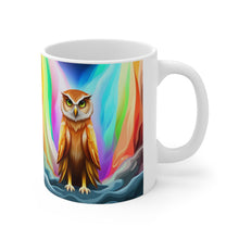 Load image into Gallery viewer, Beautiful Owl Standing in a Sea of Colors #12 Mug 11oz mug AI-Generated Artwork