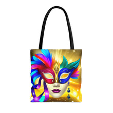 Load image into Gallery viewer, Mardi Gras Ribbon Mask #7 Tote Bag AI Artwork 100% Polyester