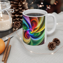Load image into Gallery viewer, Fusion of Bright Rainbow Swirls in Motion #11 Mug 11oz mug AI-Generated Artwork
