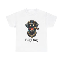 Load image into Gallery viewer, Big Dog Black Labrador Shirt, The Dog Life Black Labrador Cigar Gold Chain Crewneck T-Shirt