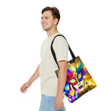 Load image into Gallery viewer, Mardi Gras Ribbon Mask #7 Tote Bag AI Artwork 100% Polyester