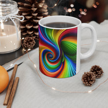 Load image into Gallery viewer, Bright Rainbow Swirls in Motion #4 Mug 11oz mug AI-Generated Artwork
