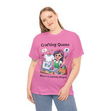 Load image into Gallery viewer, Crafting Queen: Where Creativity Reigns, T-Shirt Designing 100% Cotton Classic